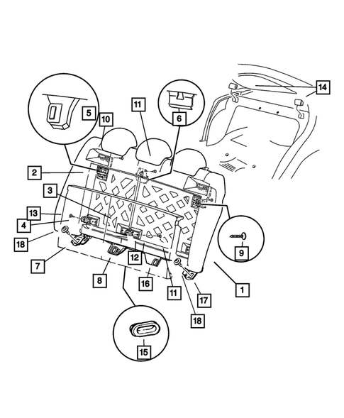 Rear Seats-Folding for 2002 Dodge Neon #2
