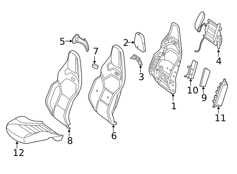 Passenger Seat Components for 2021 Mercedes-Benz AMG GT 63 #4