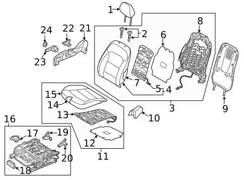 Passenger Seat Components for 2020 Hyundai Elantra #0