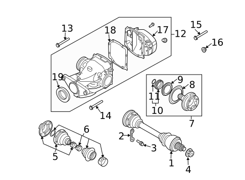 Axle & Differential for 2008 BMW 535xi #1