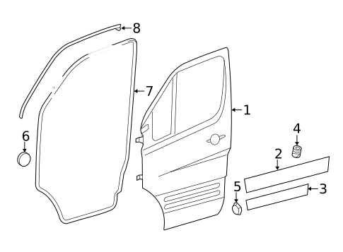 Door & Components for 2018 Mercedes-Benz Sprinter 2500 #1