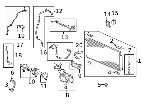 Condenser, Compressor & Lines for 2006 Honda CR-V #0