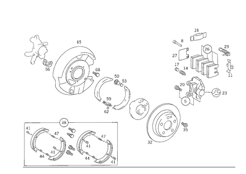 Rear Wheel Brake for 1993 Mercedes-Benz 500E #0