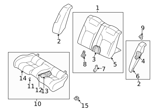 Rear Seat Components for 2005 Dodge Stratus #0