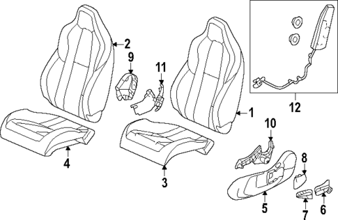 Driver Seat Components for 2022 Honda Civic #1