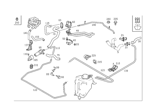 Heating Water Connection for 2002 Mercedes-Benz E430 #1