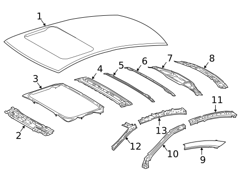 Roof & Components for 2020 Lexus ES300h #2
