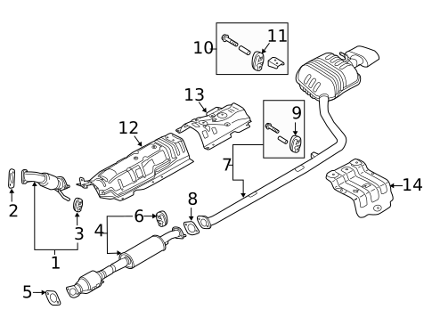 Exhaust Components for 2017 Hyundai Sonata #1