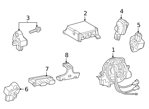 Air Bag Components for 2019 Lexus UX250h #1