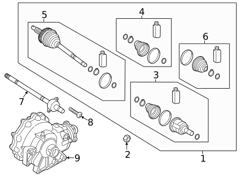 Axle & Differential for 2019 Kia K900 #1