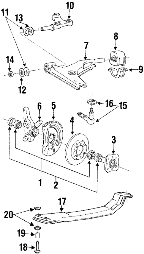 Front Suspension for 1994 Hyundai Scoupe #0