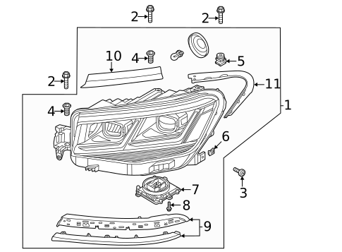Headlamp Components for 2023 Volkswagen Atlas #0