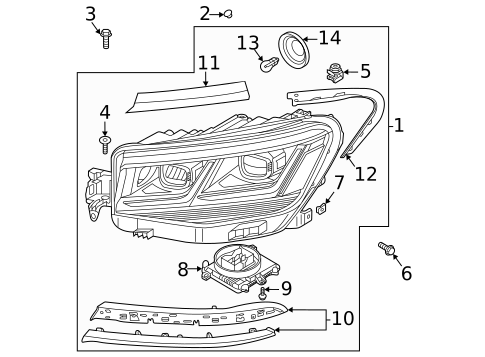 Headlamp Components for 2023 Volkswagen Atlas Cross Sport #1