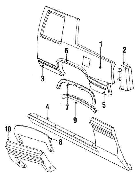 Exterior Trim - Quarter Panel for 1985 Cadillac DeVille #1
