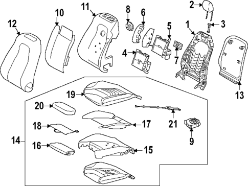 Passenger Seat Components for 2022 Mercedes-Benz GLA35 AMG #0