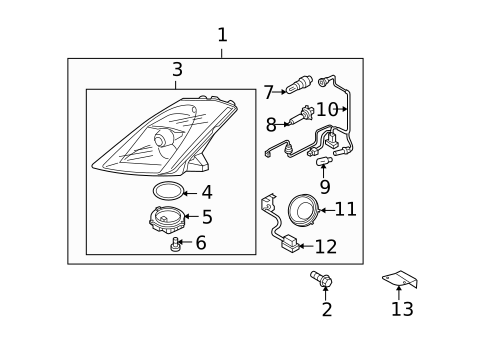Headlamp Components for 2007 Nissan 350Z #0