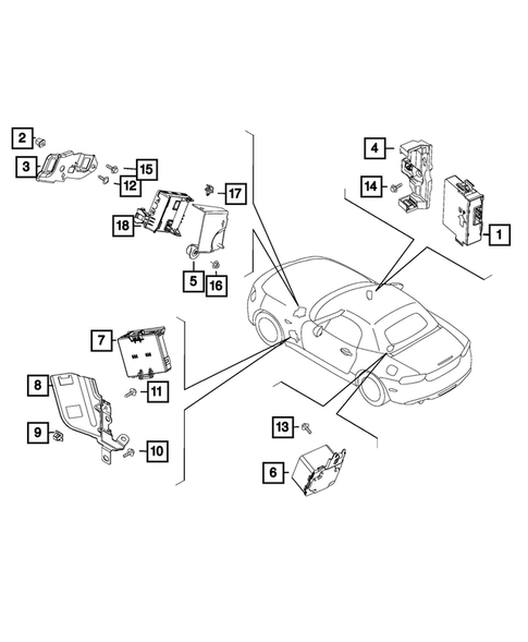 Power Distribution Center, Fuse Block, Junction Block, Relays and Fuses for 2018 Fiat 124 Spider #1