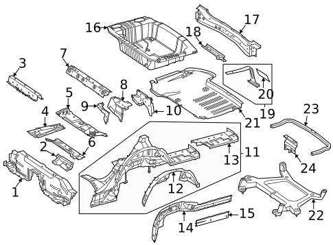 Rear Floor & Rails for 2024 Mercedes-Benz CLE300 #3