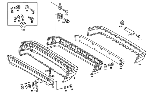 Rear Bumper for 1986 Mercedes-Benz 190D #0