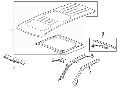 Roof & Components for 2007 GMC Acadia #1