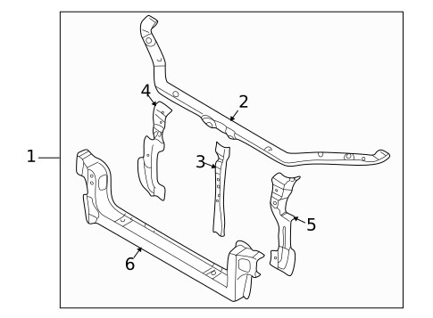 Radiator Support for 2006 Mitsubishi Lancer #1