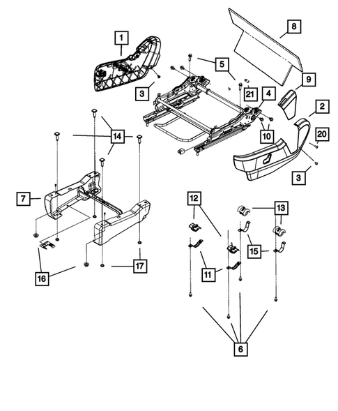 Front Seats - Adjusters, Recliners, Shields and Risers for 2015 Chrysler Town & Country #2
