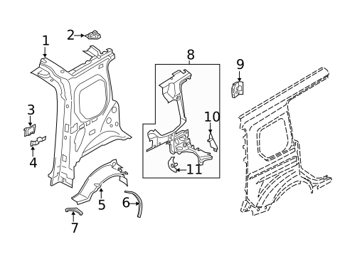 Inner Structure for 2021 Ford Transit Connect #6