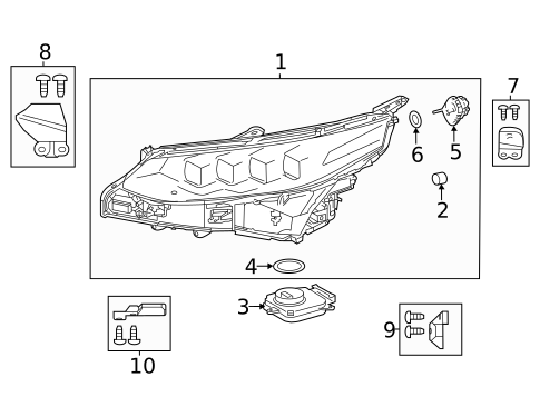 Headlamp Components for 2016 Toyota Mirai #0
