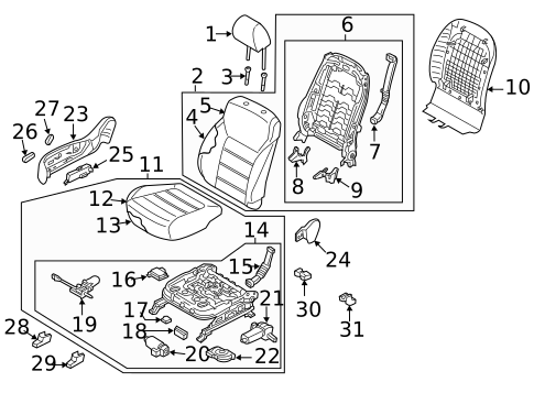 Passenger Seat Components for 2016 Kia Sorento #0
