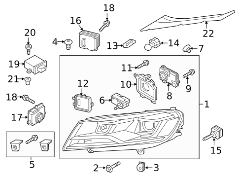 Headlamp Components for 2015 Volkswagen Touareg #3