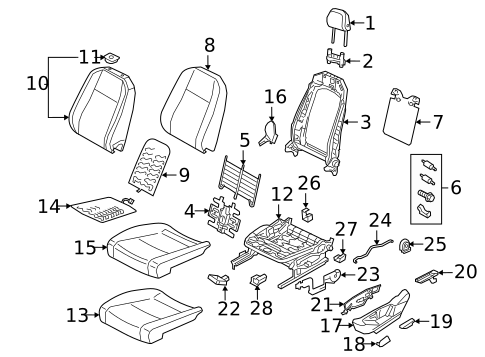 Passenger Seat Components for 2023 Volkswagen Tiguan #1