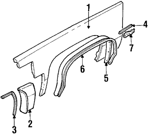 Exterior Trim - Fender for 1988 Cadillac Brougham #0