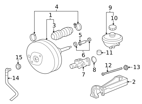 Master Cylinder - Components On Dash Panel for 2008 Porsche Boxster #0