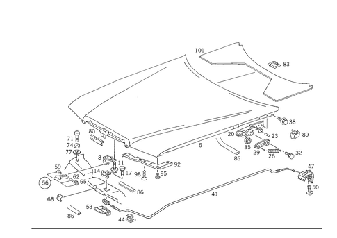 Engine Hood for 1986 Mercedes-Benz 300E #1