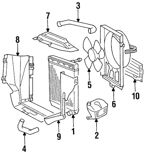 Radiator & Components for 1988 Volkswagen Fox #1