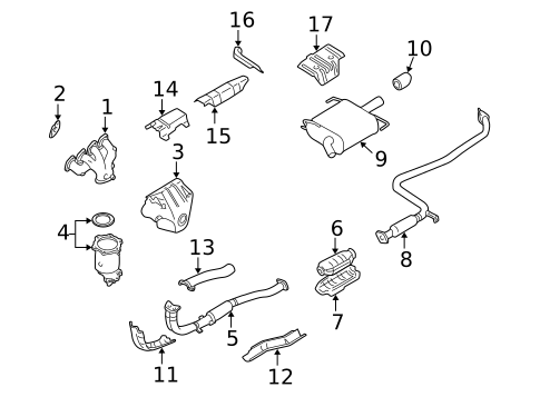 Exhaust Components for 1999 Nissan Altima #1