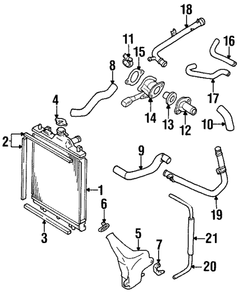 Radiator & Components for 1999 Chevrolet Metro #0