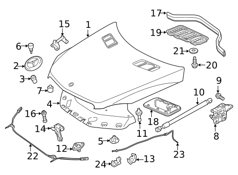 Hood & Components for 2016 Mercedes-Benz GLE 450 AMG® #0