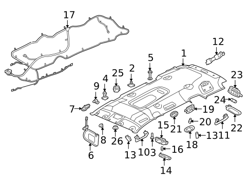 Interior Trim - Roof for 2006 Isuzu Ascender #0