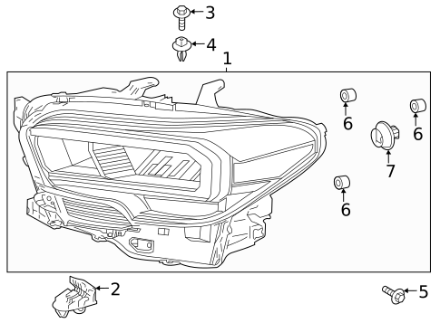 Headlamp Components for 2020 Toyota Tacoma #1