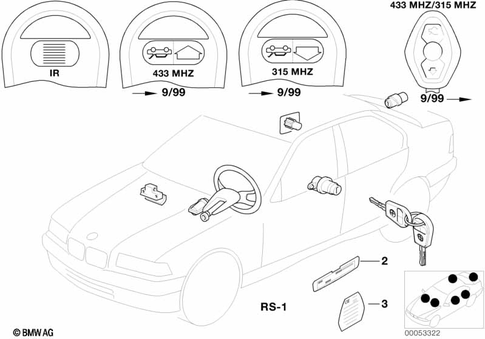 Master Key Locking / Key for 2005 BMW X5 3.0i #1
