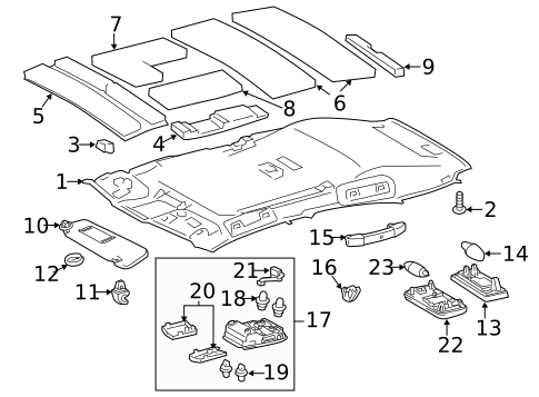 Interior Trim - Roof for 2016 Lexus CT200h #1