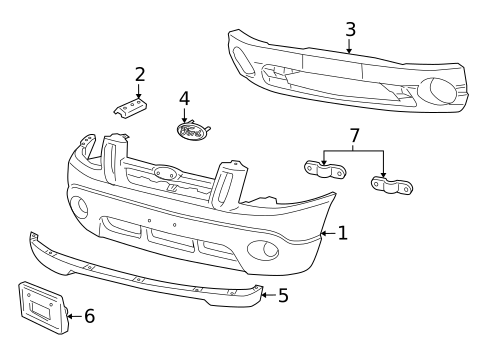 Bumper & Components - Front for 2001 Ford Explorer Sport #0