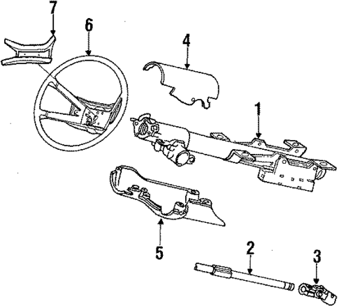 Steering Column & Wheel for 1986 Dodge Charger #0