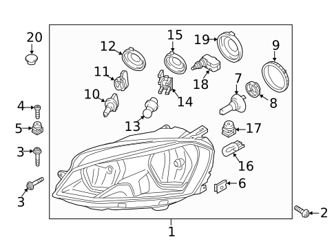 Headlamp Components for 2015 Volkswagen Golf #1