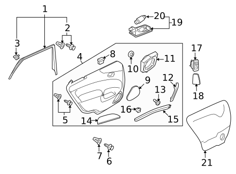 Interior Trim - Rear Door for 2007 Saab 9-5 #0