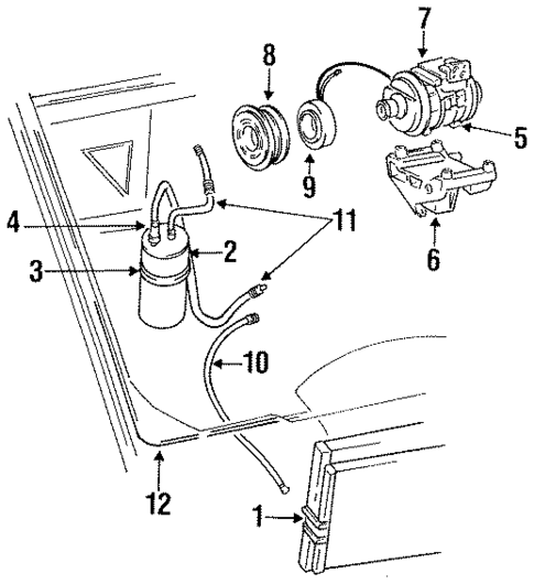Condenser, Compressor & Lines for 1993 Jeep Grand Cherokee #0