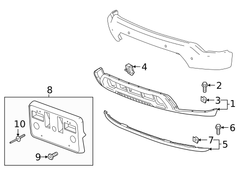 Bumper & Components - Front for 2019 GMC Sierra 1500 #1