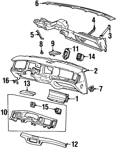 Instrument Panel for 1997 Lincoln Town Car #1