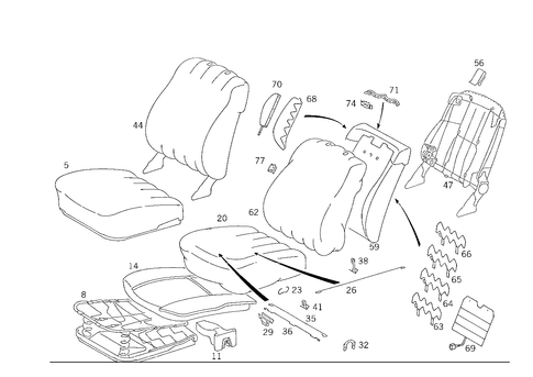 Front Seat and Headrest for 1993 Mercedes-Benz 300TE #2